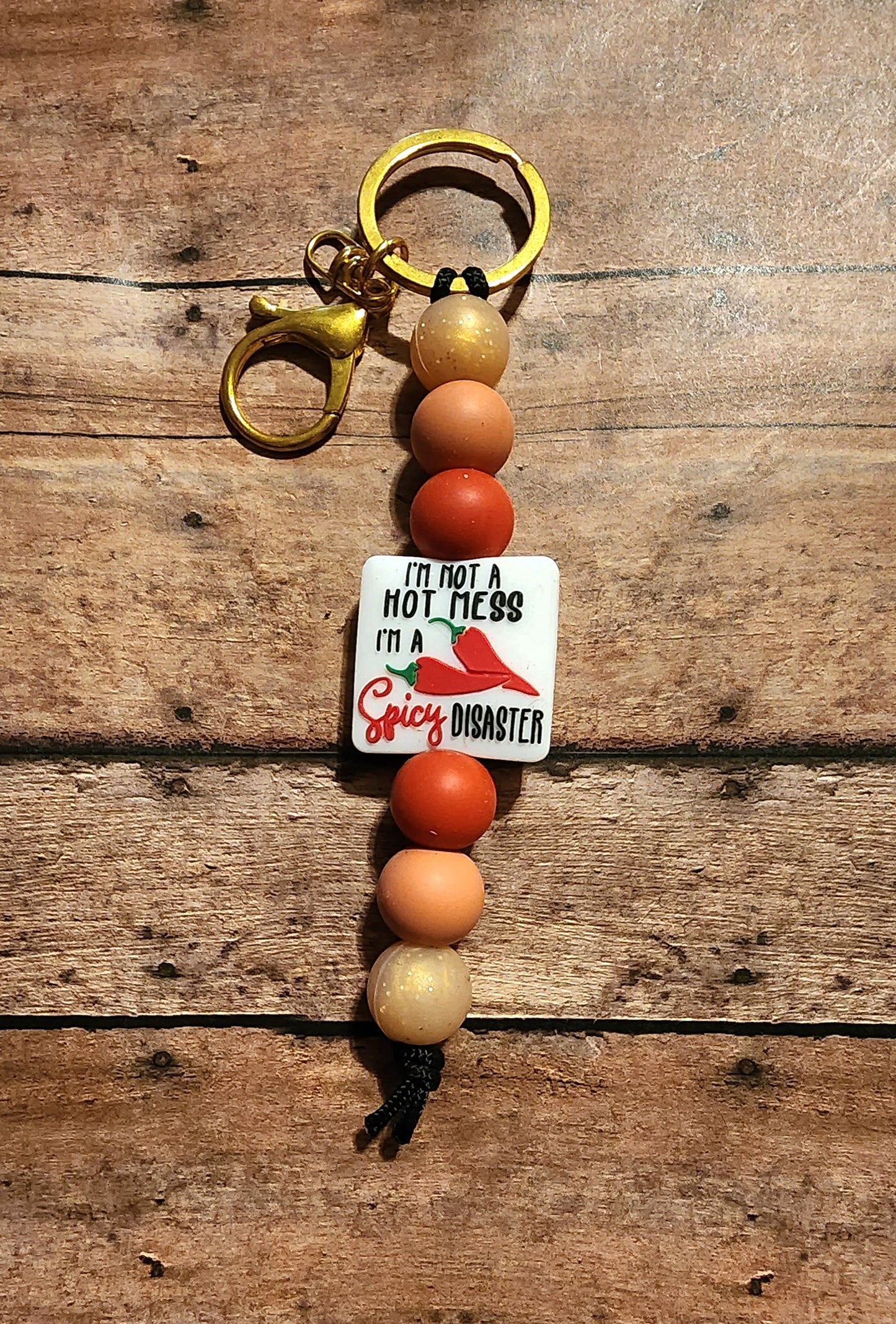 I'm a Spicy Disaster | Silicone Beaded Keychain