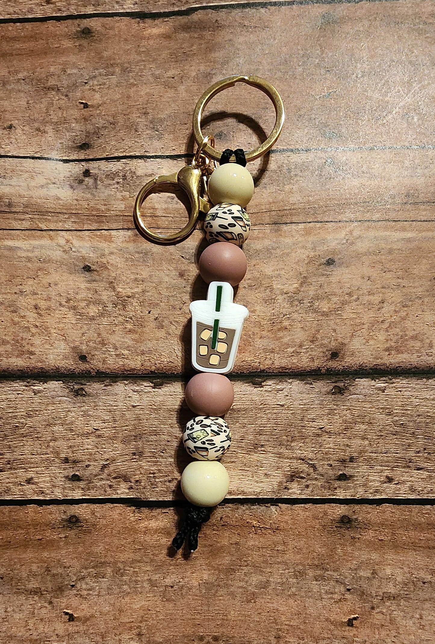 Iced Coffee | Silicone Beaded Keychain