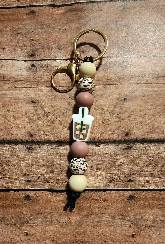 Iced Coffee | Silicone Beaded Keychain