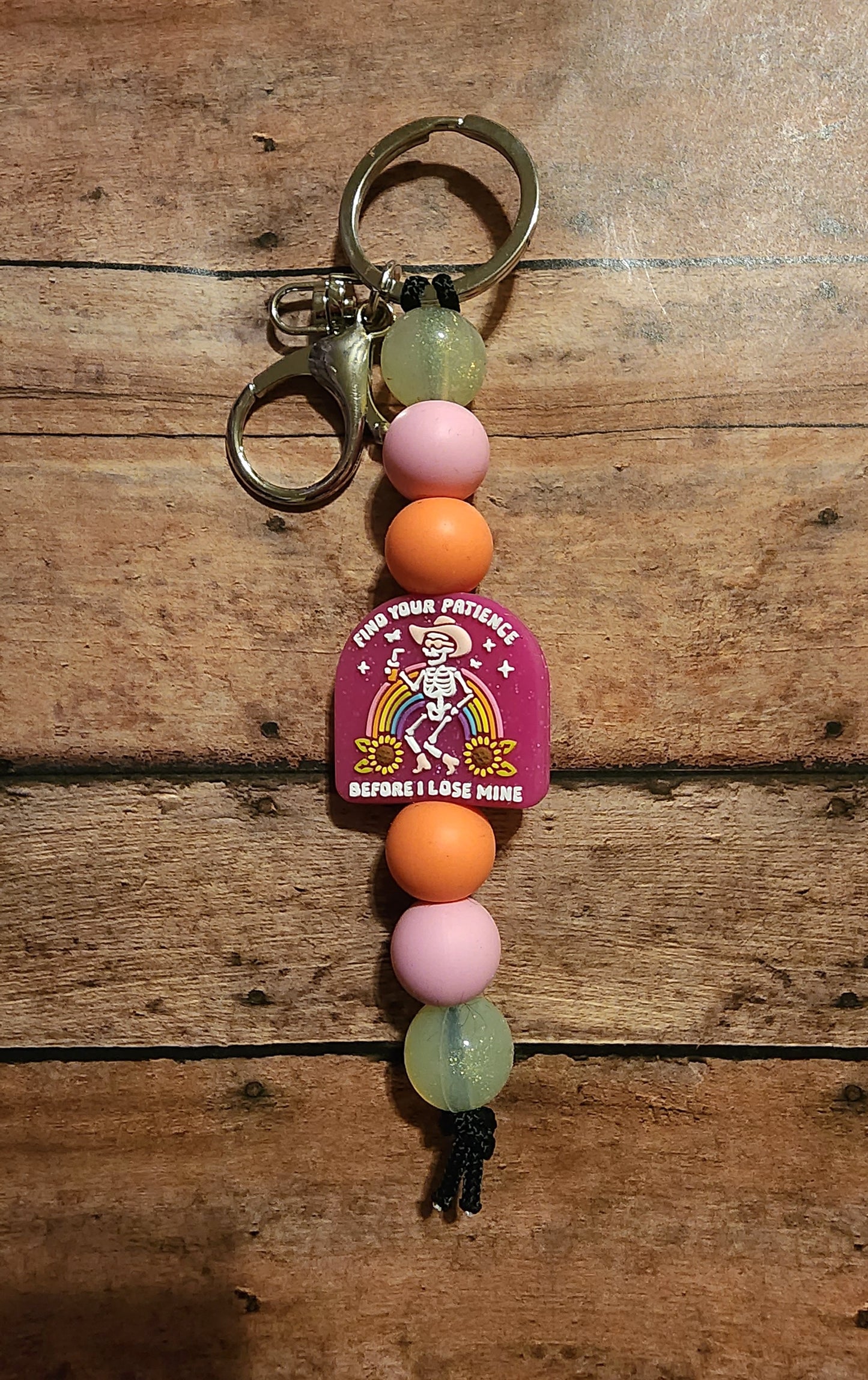 Find Your Patience Before I Lose Mine | Silicone Beaded Keychain