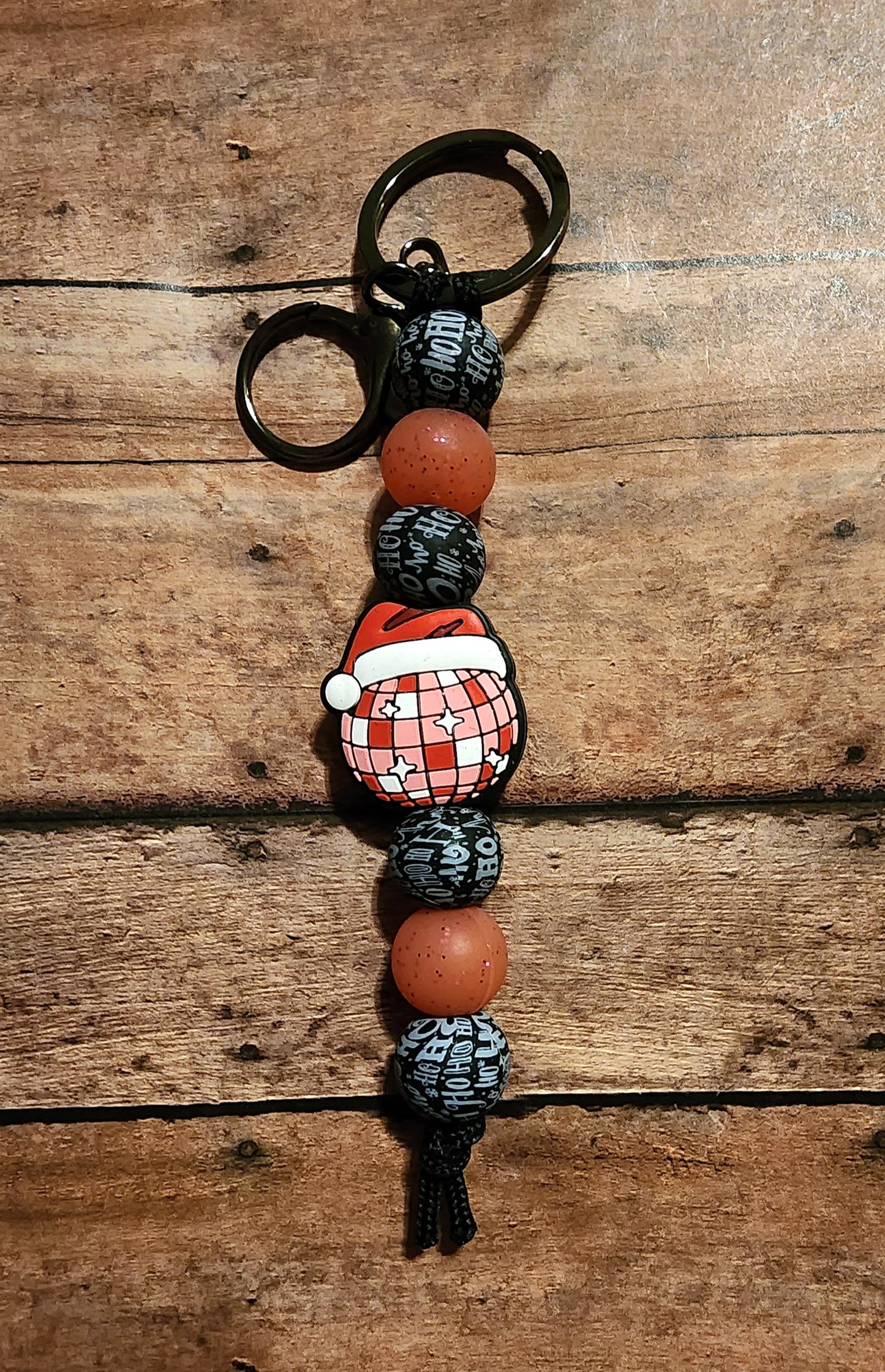 Disco Santa | Silicone Beaded Keychain