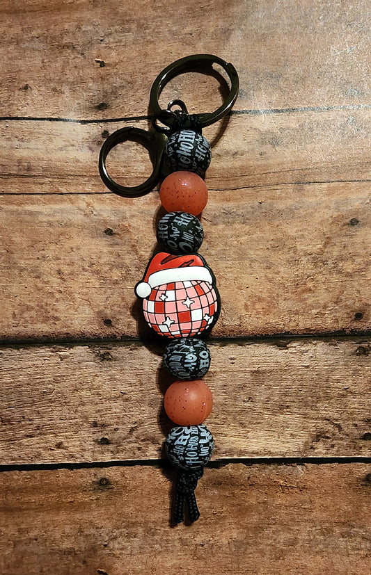 Disco Santa | Silicone Beaded Keychain