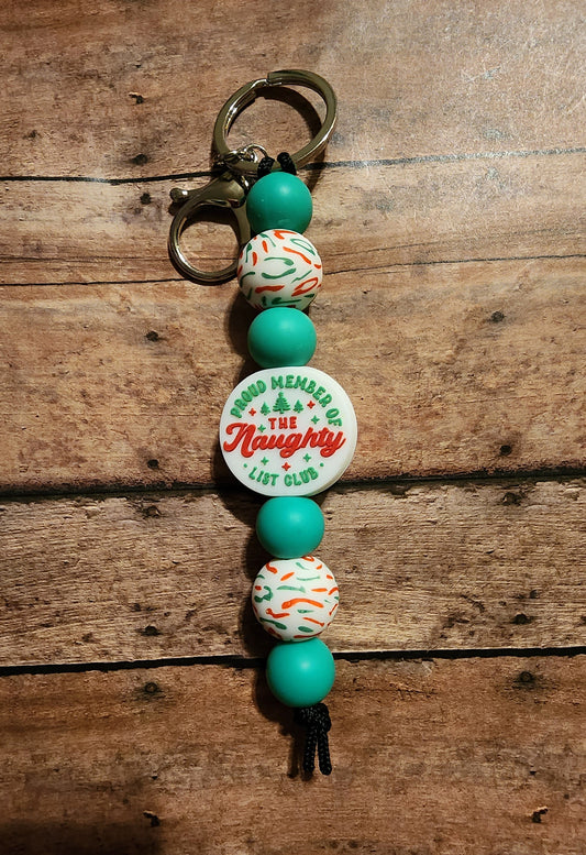 Proud Member of the Naughty List Club | Silicone Beaded Keychain