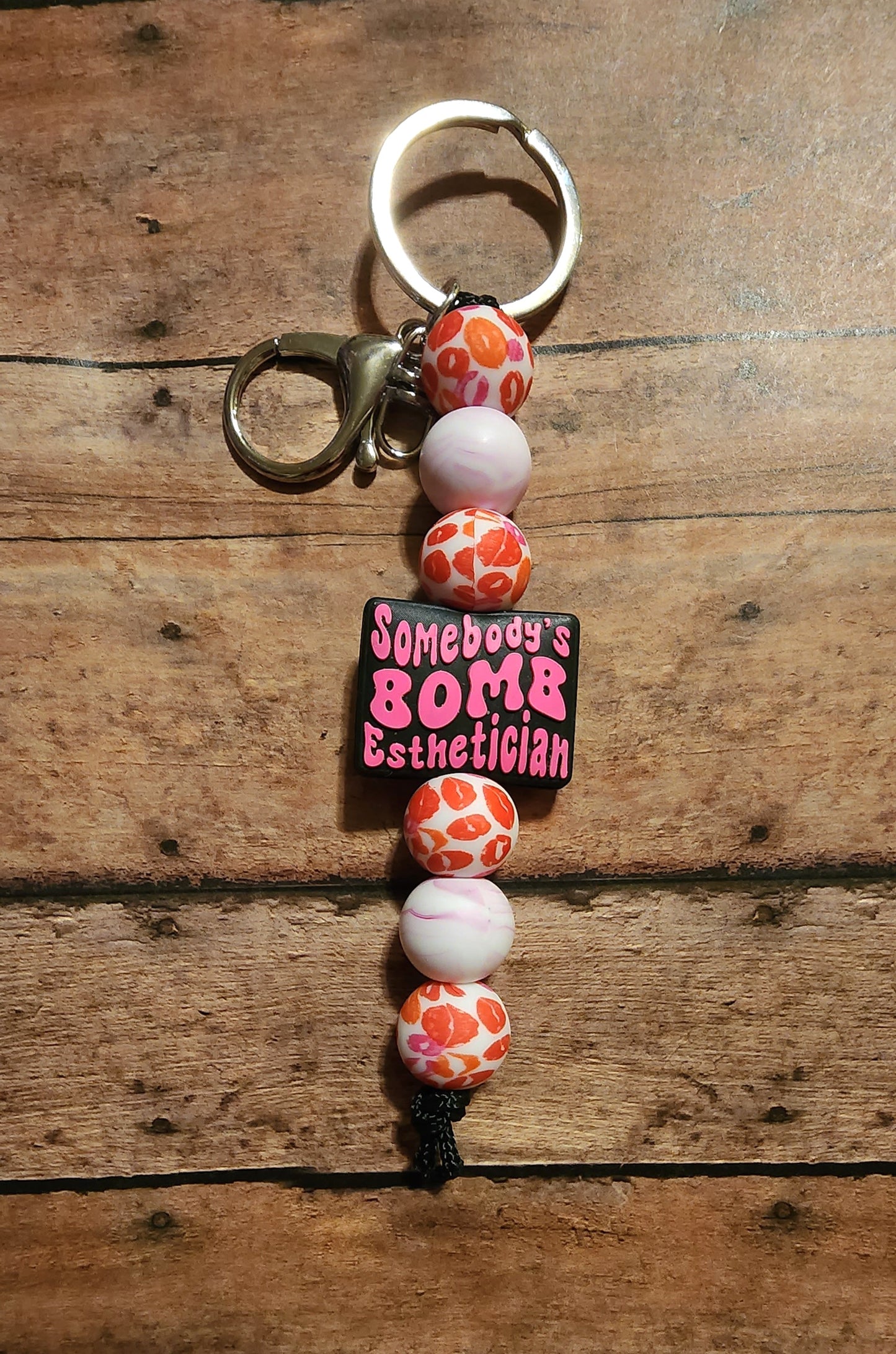 Somebody's Bomb Esthetician | Silicone Beaded Keychain