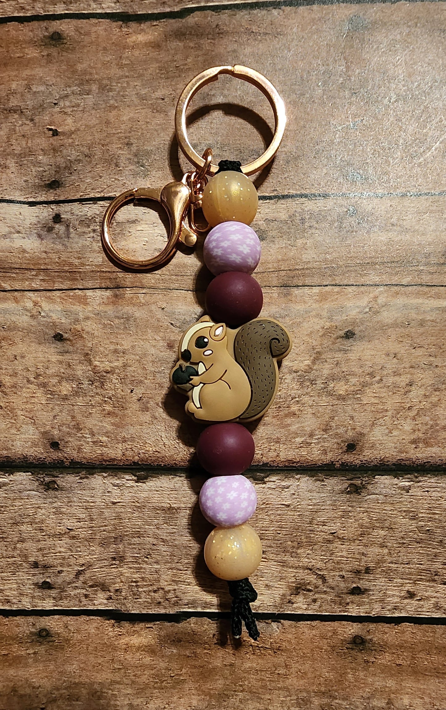 Squirrel | Silicone Beaded Keychain