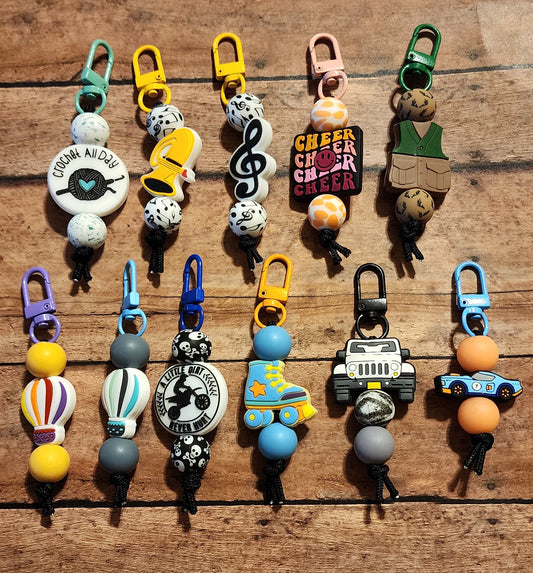 Silicone Beaded Zipper Pull Keychain