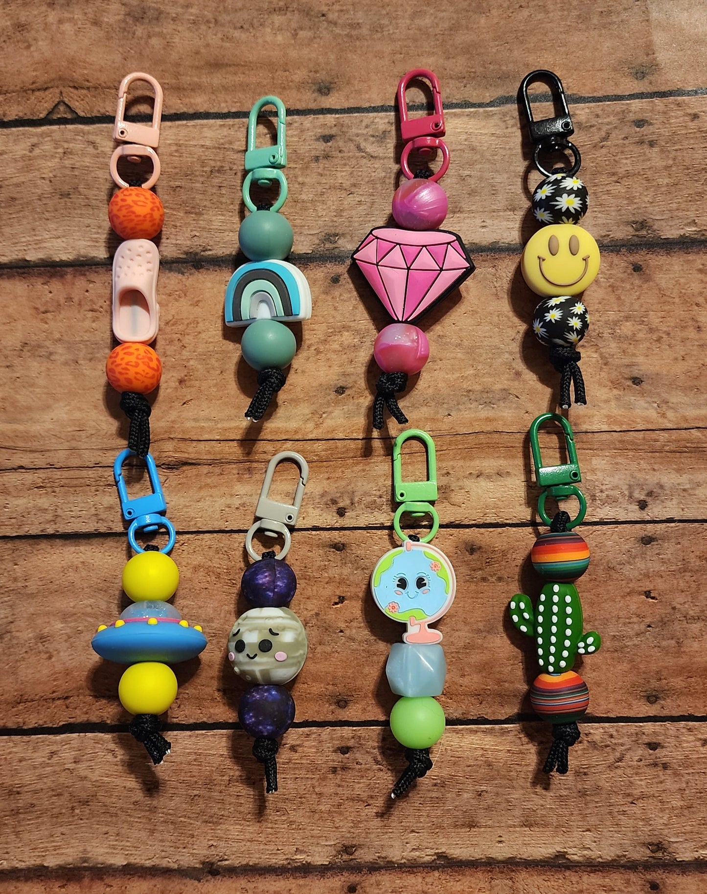 Silicone Beaded Zipper Pull Keychain