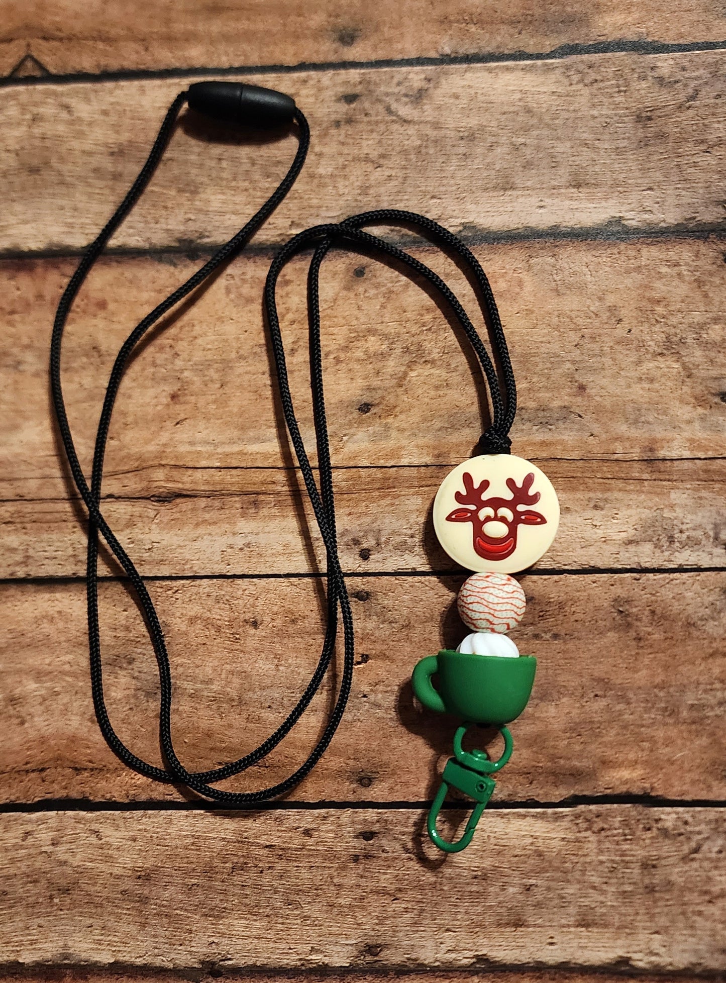 Hot Cocoa & Christmas Cookie | Silicone Beaded Lanyard