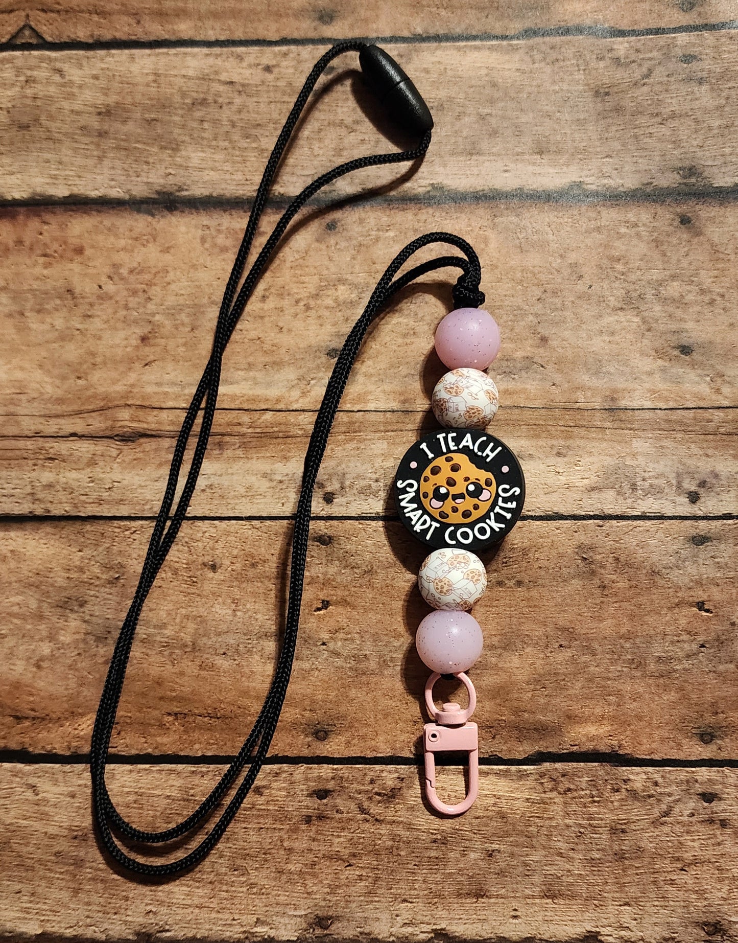 I Teach Smart Cookies | Silicone Beaded Lanyard