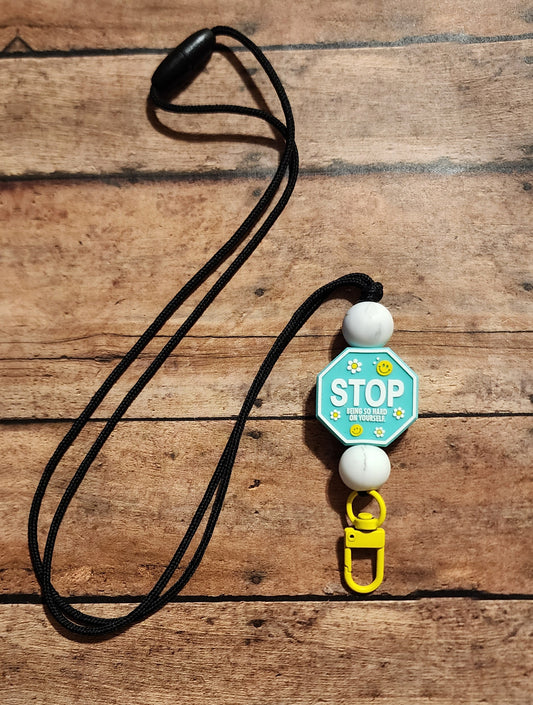 Stop Being So Hard On Yourself | Silicone Beaded Lanyard