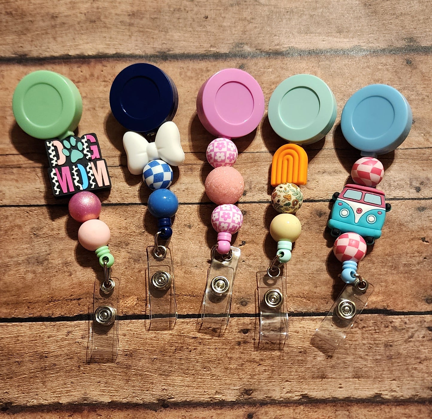 Silicone Beaded Badge Reel