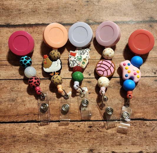 Silicone Beaded Badge Reel