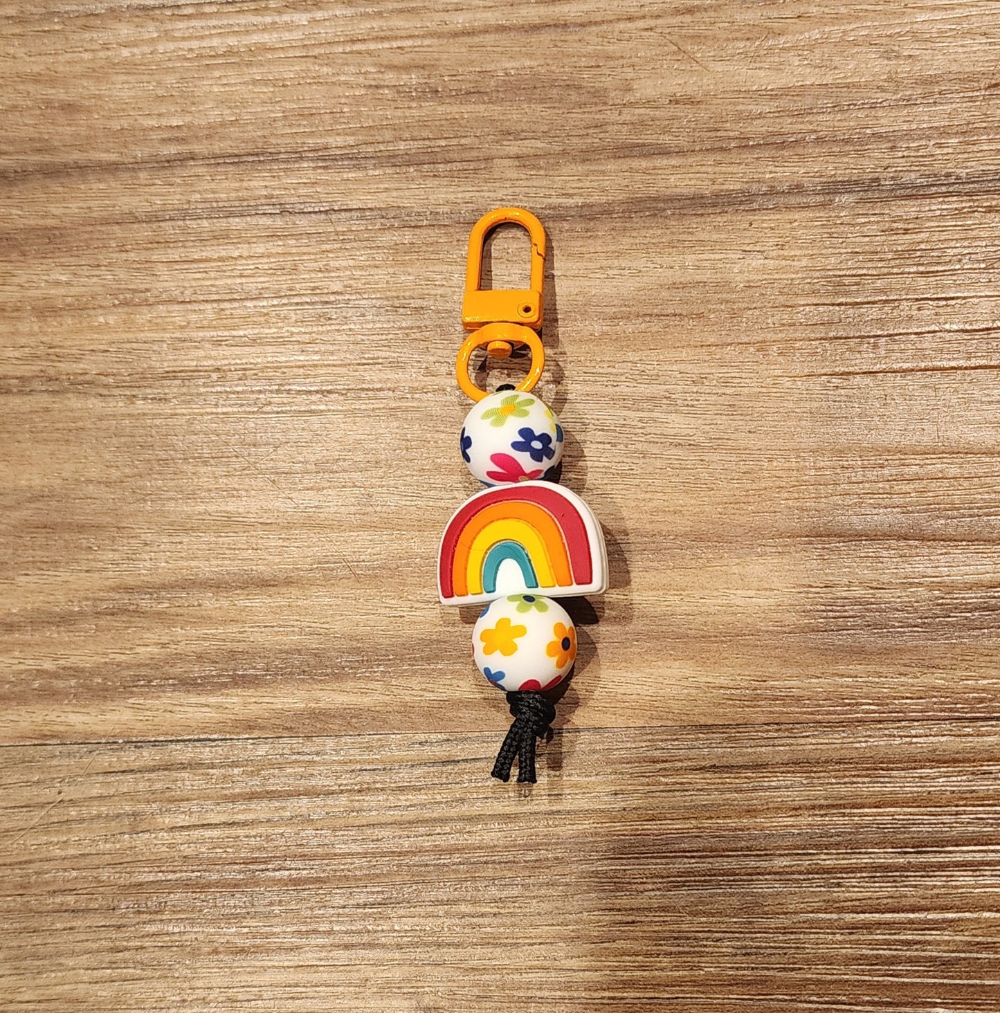 Rainbow | Silicone Beaded Zipper Pull Keychain