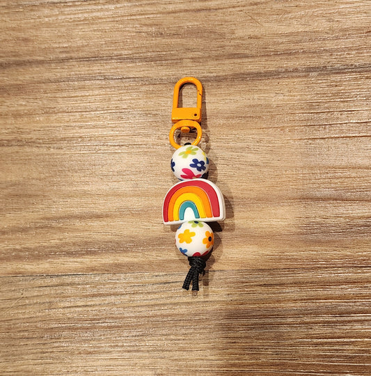 Rainbow | Silicone Beaded Zipper Pull Keychain