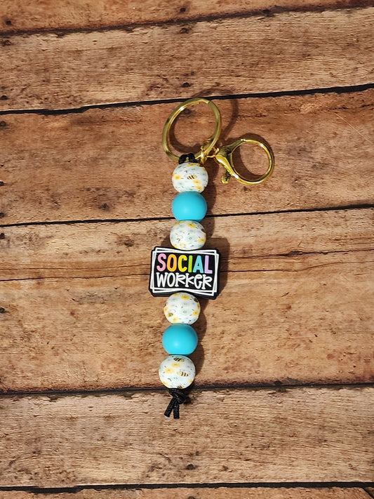 Social Worker | Silicone Beaded Keychain