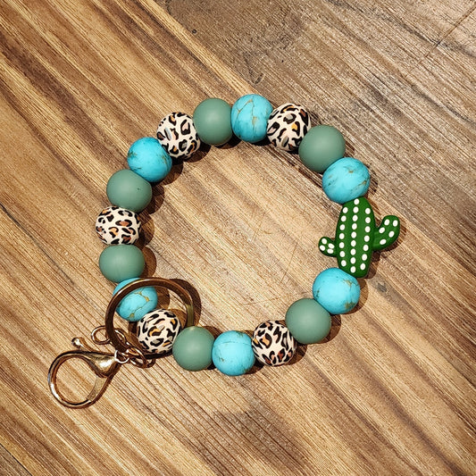 Western Leopard | Silicone Beaded Wristlet