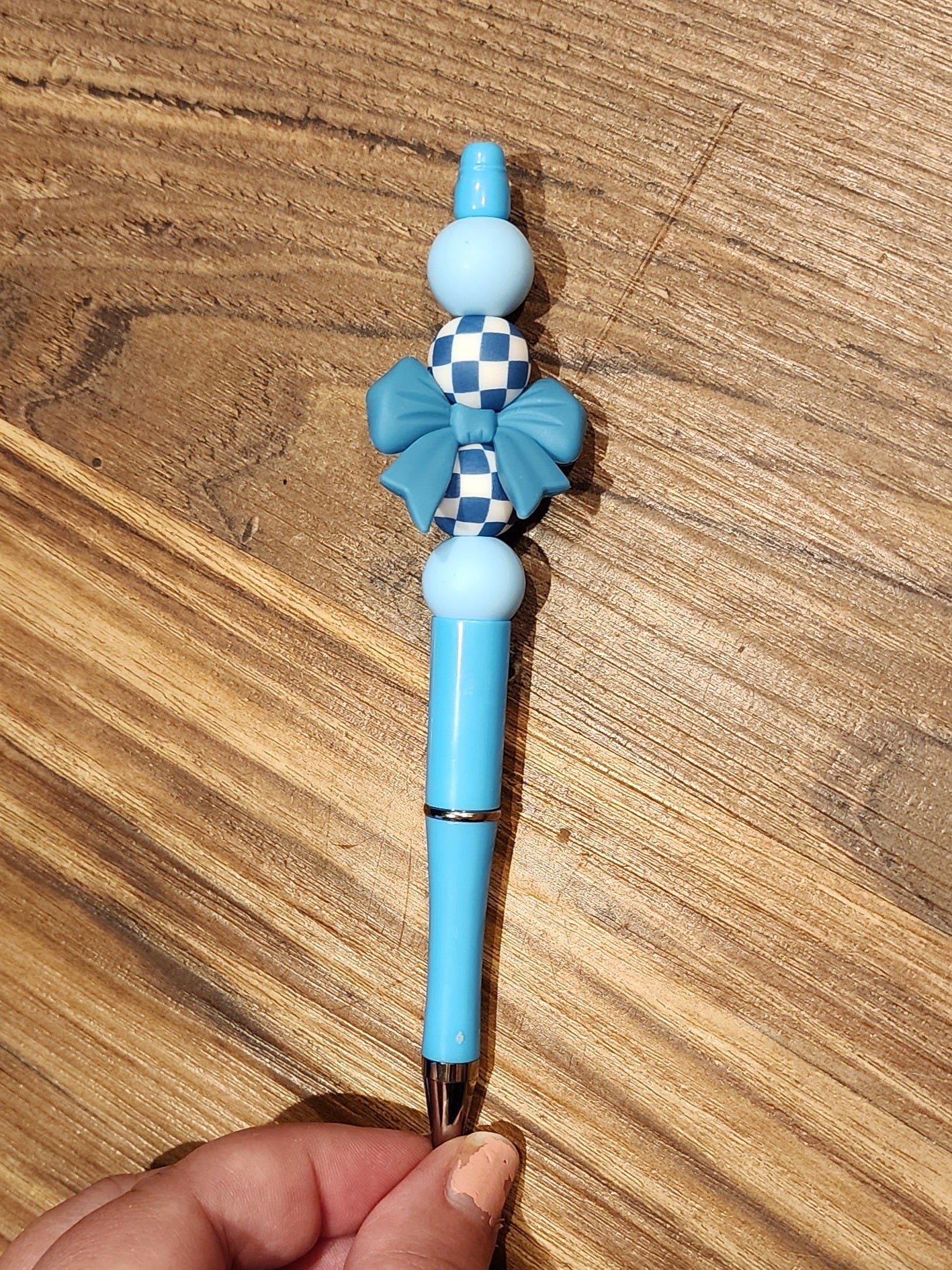 Checker Bow | Silicone Beaded Pen